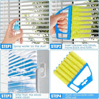 Geiserailie 2 Pcs Window Venetian Blind Cleaner Duster Tool Washable 7 Fingers Dusting Cleaner and Air Vent Shutter Brush Blinds Air Conditioner Fan Duster Dirt Housekeeping Tool (Blue Green)