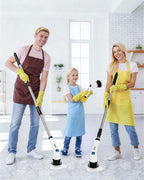 Electric Spin Scrubber, IPX7 Shower Scrubber 7 Replaceable Brush Heads-90Mins Work Time, 2-Speed Adjustable Bathroom Scrubber 3-Height Adjustable Handle Cordless Tub Scrubber for Bathtub Kitchen Glass