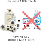 Friendsheep Wool Dryer Balls, Organic Reusable Fabric Softener Alternative for Laundry, Handmade, Fair Trade, Hypoallergenic, Eco-Friendly, Plastic-Free (6 Pack XL – Stars Galore)