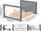 HOMIDEC Shoe Storage, 12 Pack Shoe Organizer for Closet, Shoe Boxes Clear Plastic Stackable Shoe Containers with Lids for Size 10