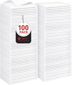 Orighty Cleaning Cloths, Shop Towels 100 Pack, Shop Rags Reusable, Microfiber Cleaning Rags Bulk for Cars, Multi-Purpose Lint Free Towels for Automotive, Mechanic, Kitchen, 11.5’’ x 11.5’’, White