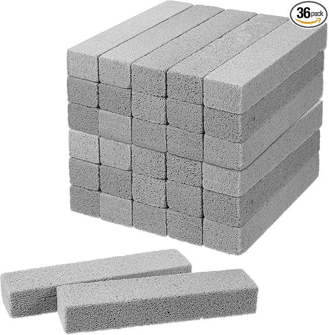 36 Pack Pumice Stone for Toilet Bowl Cleaner, Pumice Stone Remove Hard Water Rings, Calcium Buildup, Grease, Suitable for Bathroom, Kitchen Sink, Grill, Pool, Household (Grey, 5.9 x 1.4 x 1inch)