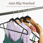 Velvet Hangers 50 Pack, Slim Non-Slip Clothes Hangers Space-Saving for Closet, Heavy Duty for Pants, Coats, Skirts, Jeans, Sweaters and More, Nylon-Flocked, Black