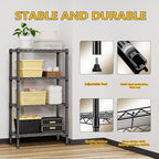 M MZG 1000 lbs 4 Tier Shelf Metal Storage Shelves Wire Rack Closet Organizers for Garage Kitchen Bathroom Laundry Black 11.8" D x 25.6" W x 45.5" H