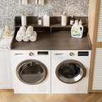 2-Tier Washer Dryer Countertop, Laundry Room Organization and Storage, 27.6" x 54" Wood Laundry Countertop for Washer and Dryer, Gray