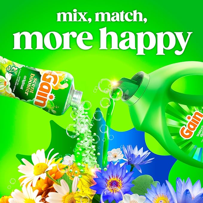 Gain Ultra Oxi Liquid Laundry Detergent, 107 loads, 154 fl oz, Waterfall Delight Scent, 2-in-1, HE Compatible