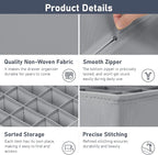 Joyoldelf Sock Organizer Drawer Organizer - Underwear Organizer, Collapsible Closet Organizers and Storage Sock Holders Organizers for Storing Socks, Ties, Belts 2 Pack(Gray)
