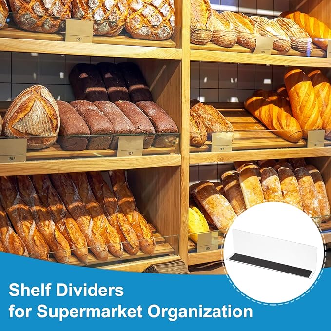 PATIKIL 4 Pack Shelf Dividers for Closet Organization, 7.9x1.2x2.4 Acrylic Magnetic Closets Separator Kitchen Cabinet Shelves Under Bed Blocker for Bedroom Kitchen Office, Clear