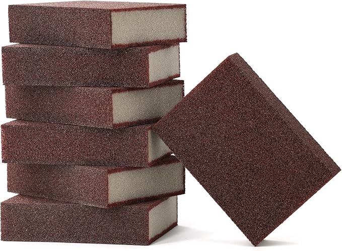 Magic Carborundum Sponge, 6pcs with 1 Handle Rust Foam Cleaning Eraser for Pots, Pans, Sink, Grill, Household Cleaning Emery Sponges for Kitchen, Bathroom