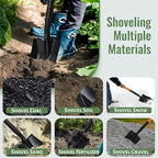 Shovel, Garden Shovels for Digging, Small Spade Square Trench Shovel with 43.3" Metal Handle,Mini Transfer Small Flat Shovels for Gardening,Planting,Digging,Landscaping,Camping,Kids Sand Beach Shovels