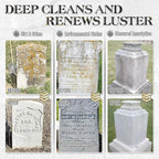Headstone Cleaner for Graves, Tombstone & Headstone, Removes Dirt, Moss & Other Grime, Tombstone cleaner for Restoring Natural Luster on Granite, Stone, Marble, Slate, Concrete & More, 8.8 oz