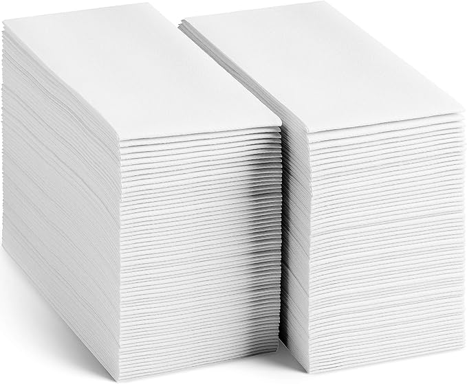 300-Pack Servietto Disposable Linen-Feel Guest Towels - 12" x 17" Disposable Cloth-Like Hand Towels - Made In USA, Soft and Absorbent Paper Napkin for Kitchen, Bathroom, Party, Wedding, Or Event