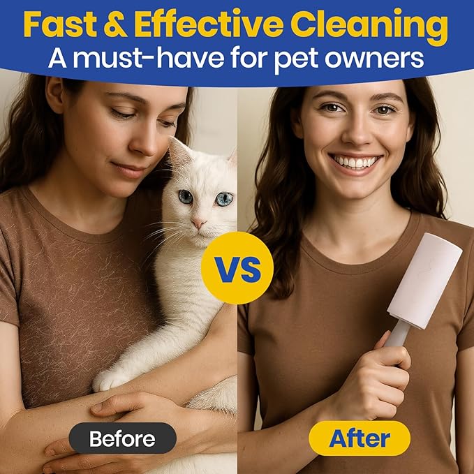 DELOMO Lint Roller 1,000 Sheets (5 Rollers + 5 Refills) - Lint Rollers for Pet Hair Extra Sticky, Mega Value Pet Hair Removal Tool for Clothes/Couch/Furniture/Car - Ideal for Pet Owners