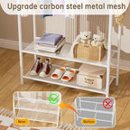 Golpart Clothes Garment Coat Rack Drying Clothing Racks Metal Freestanding for Hanging Clothes Portable Closet for Laundry Bedroom White