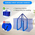 Simple Deluxe 12 Pack Moving Bags, Heavy Duty Storage Totes with Lids, Sturdy Handles& Zipper, Moving Boxes Alternative, Extra Large, for Clothes Packing, Moving Supplies, Blue