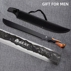 REAT Gardening Heavy Duty Machete,24" Full Tang Machete with Shaeth,Ergonomic No-Slip Handle,Machetes for Bushcraft, Outdoor Hunting, Garden Cutting Trees and Yard Work (Orange)