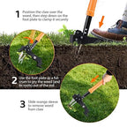 MORAIS Weed Puller Tool, Stand Up Weed Puller Heavy Duty Garden Tool with 4-Claw Steel Head, 39"-46" Retractable Handle & Easy-Eject Mechanism, Easily Remove Weeds Without Bending, or Kneeling