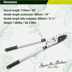 Spear & Jackson Kew Gardens Razorsharp Heavy Duty Telescopic Ratchet Anvil Loppers