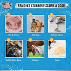 Pet Laundry Detergent Odor Remover - ACTIVE Enzyme Based Powder Detergent for Dogs Beds, Cat Pee, HE Washer Friendly Natural Enzymatic Deodorizer, Urine, Smell, Dog Drool, Stain Eliminator - 64 Loads