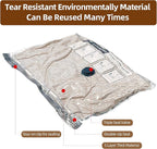 12 Pack Travel Vacuum Bags for Clothing,Compression Seal Packing Cubes for Suitcase Backpack,Vacuum Seal Bags for Clothing,Carry-on Size Space Saver Storage Bags 80% for Travel & Home(No pump)