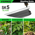 Japanese Wide Blade Garden Tool - Premium Quality Hand Hoes/Weeding Sickle is Very Sharp for Quick Work