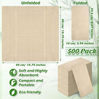 WILLBOND 100 Packs Disposable Paper Napkins Bulk Bamboo Paper Towels Disposable Hand Towels for Bathroom Eco Unbleached Brown Dinner Napkins