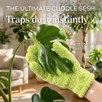 BLESS YOUR SOIL Microfiber Dusting Gloves for Plants : Premium, Gentle, Traps Dust, Washable, Lint Free : Use with Big Leaf Energy ready-to-use spray for houseplants
