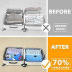 SpaceAid Travel Vacuum Bags for Luggage with Electric Pump, 24 Pack Vacuum Seal Bags for Clothing Travel, Space Saver Compression Bag for Backpack and Suitcase