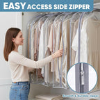 BALEINE 40'' Clear Garment Bags, 10.5'' Wide PEVA Suit Bag for Closet Clothes Dresses Suit Coats Storage (Clear, 9PK)