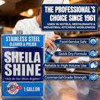 4 x 1 Gallon Sheila Shine Stainless Steel Cleaner and Polish - Cleans, Polishes & Protects Kitchen Appliances, Refrigerators, Sinks, Ovens & Grills - Stainless Steel Metal Cleaner