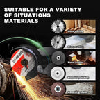 Brushless Cordless Angle Grinder Kit, 19500rpm Mini Electric Angle Grinding Tool with 2x16.8V 2000mAh Battery and 6-Cutting Discs, Grinder Handheld Cutter for Metal Wood