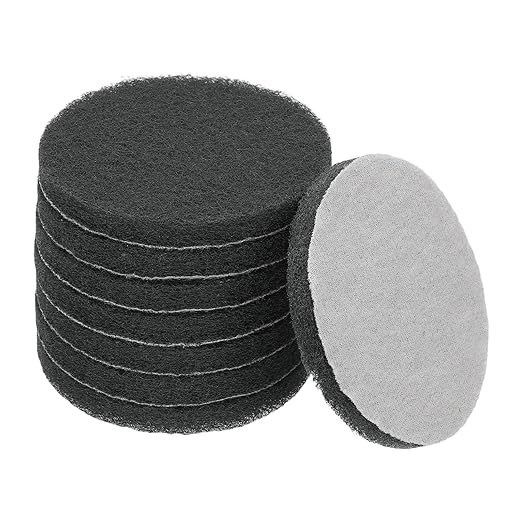 Power Scrub Pads, Scrubbing Pads 800 Grits Scouring Discs - Fitting for (Home Kitchen Cleaning - Drill Attachment - Scrubber Replacement) 8 Pcs & 4 Inch & Dark Gray