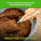 Garden Guru Eco Super Strong Garden Trowel with Ergonomic Wood Handle - 100% Recycled Stainless Steel - Rust Resistant - FSC Certified Wood - Perfect Tool for Gardening Weeding Transplanting & Digging