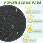 Power Scrub Pads, Scrubbing Pads 800 Grits Scouring Discs - Fitting for (Home Kitchen Cleaning - Drill Attachment - Scrubber Replacement) 16 Pcs & 4 Inch & Dark Gray