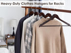 StorageWorks Wooden Hangers 30 Pack, Wood Coat Hangers for Closet, Heavy Duty Clothes Hangers for Suits, Shirts, Pants, Jackets, Walnut Color