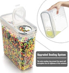 Wildone Cereal Storage Containers Set, Large BPA Free Plastic Airtight Food Storage Containers 4L /135.3oz for Flour, Sugar, 6 Piece Set Cereal Dispensers with 20 Labels & Marker, Grey