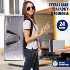 Cosy Family 12 Pack Heavy Duty Moving Bags with Backpack Straps - Strong Handles & Zippers, Storage Totes For Space Saving, Fold Flat, Alternative to Moving Box (X-Large-Set of 12, Silver)