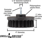 Ultra Stiff 4-Inch Electric Spin Scrubber: Industrial Cleaning Supplies for BBQ, Oil Stains, Rust, Metal, Concrete, Grates, Smoker, Griddle, Outdoor Deck, Garage, & Driveway - No Wire Brush for Drill