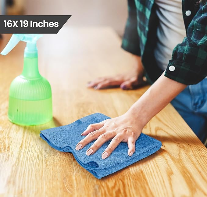 Utopia Towels Kitchen Bar Mops, Pack of 12, 16 by 19 Inches, 100% Cotton Ring Spun, Super Absorbent Towels, Multi-Purpose Cleaning Towels for Home and Kitchen Bars