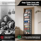 Kotkn 10 Tier Over The Door Organizer - Heavy Duty Hanging Storage Rack with Sturdy Oxford Fabric, Holds 20+ Pairs of Footwear, Boots & Sneakers, Saves 50% Closet Space (Gray)