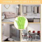 Patelai 3 Pairs Microfiber Plant Dusting Gloves Leaf Cleaning Gloves for Indoor Plants, Blinds, Furniture, House (Green Yellow,Water Blue,Pink,Large)