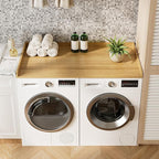 Washer Dryer Countertop, Laundry Room Organization and Storage, 27.6" x 54" Wood Laundry Countertop for Washer and Dryer, Natural