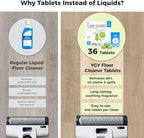 YGY 36 Pack Lemongrass Scent Floor Cleaning Tablets, Compatiable with Tineco iFLOOR, Floor One S3/S5/S6/S7 Wet Dry Vacuum Mop—Deep Clean & Deodorize—Clean Machine,Individually Wrapped