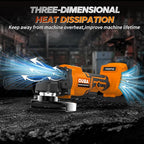 Cordless Angle Grinder Power Tools, Compatible with Dewalt 20V Max Battery Grinder Tool, Brushless Motor with LED, 3 Variable Speed, 4-1/2" Cutting Whee, Flap Disc Grinding (No Battery), Orange