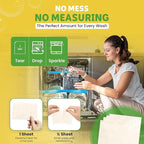 Dishy Eco-Friendly Dishwasher Detergent Sheets - 80 Loads | Plant-Based, Biodegradable & Plastic-Free | Alternative to Dishwasher Tablets | Fresh Lemon Scent