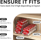 Simple Houseware Soda Can Organizer and Dispenser for Refrigerator / Pantry, Clear