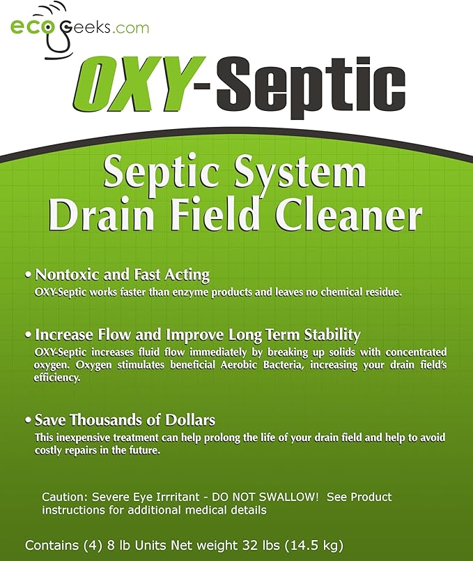 ecoGeeks OXY-Septic PRO Drain Field De-Clogger, Cleaner, Maintainer