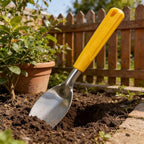 9" Small Weeding Trowel with Serrated Edge, Stainless Steel Digging Trowel Garden Shovel with Good Grip Handle for Digging, Planting, and Loosening Soil Potted Plants