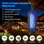 Cordless Bug Zapper Outdoor Rechargeable 2 in 1 Wireless Mosquito Killer Lamp 2500mAh Bug Zapper Electric Trap Ideal Fly Zapper Indoor for Patio, Home, Backyard, Yard, Garden, Campsite (Black)