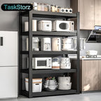 47" W Heavy-Duty Metal Storage Shelving, 5-Tier 3000 LBS Garage Shelves Unit, 71" H Ajustable Industrial Shelf for Garage, Warehouse, Home, Kitchen, Pantry, Office, Black